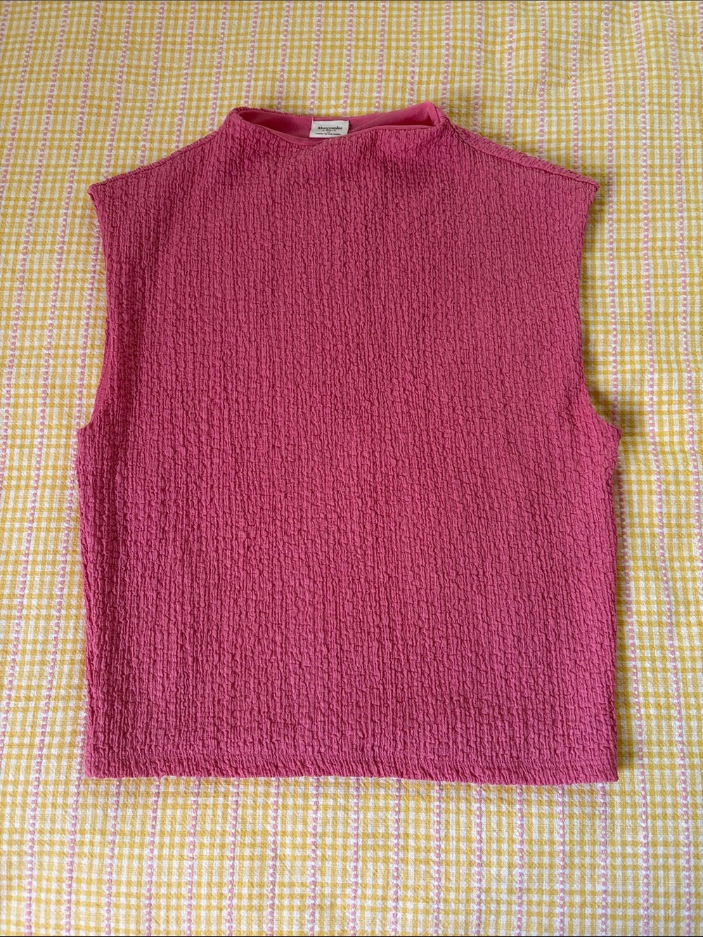 Abercrombie Sleeveless Textured Pink Top